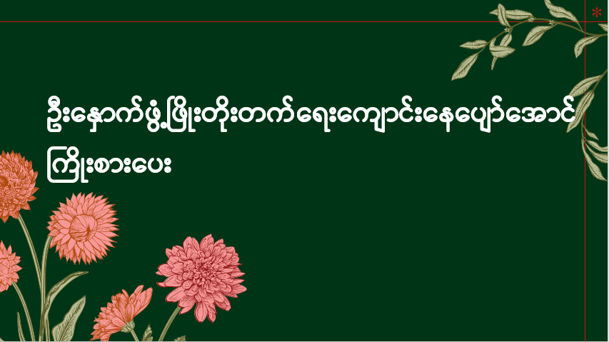ဦးနှောက်ဖွံ့ဖြိုးတိုးတက်ရေး ကျောင်းနေပျော်အောင်ကြိုးစားပေး