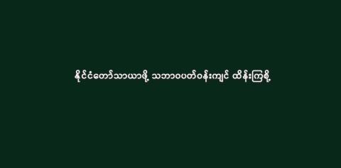 နိုင်ငံတော်သာယာဖို့ သဘာဝပတ်ဝန်းကျင် ထိန်းကြစို့