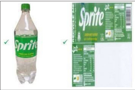 A sample of a white Sprite brand soft drink bottle approved by the Food and Drug Administration