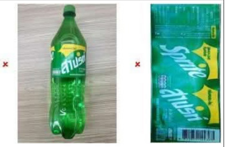 A sample of a green Sprite brand Thai- labelled soft drink bottle that is being illegally manufactured and sold