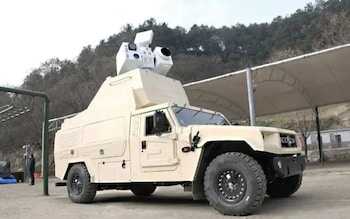 The Silent Hunter mounted on top of a military vehicle