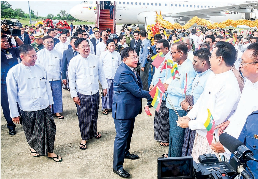 Chairman of the State Administration Council Prime Minister Senior General Min Aung Hlaing who attended the summits including the 8th Greater Mekong Subregion Summit in the People’s Republic of China tumultuously welcomed back by the people at the Tatmadaw Airport in Nay Pyi Taw on 10 November 2024