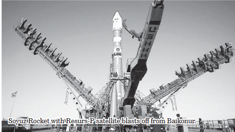 Soyuz rocket with Resurs-P satellite blasts off from Baikonur