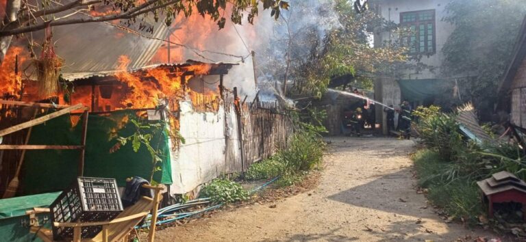 ချမ်းအေးသာစံမြို့နယ်တွင် မီးလောင်မှုဖြစ်ပွားပြီး အခန်း (၈)ခန်း မီးလောင်ပျက်စီးခဲ့ရ