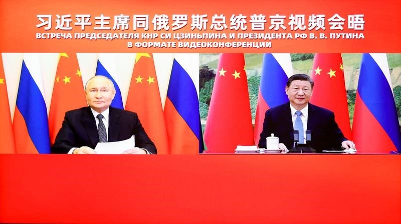 တရုတ်နိုင်ငံ သမ္မတ ရှိကျင့်ဖျင်နှင့် ရုရှားနိုင်ငံ သမ္မတ ပူတင်တို့ ဗီဒီယိုဖြင့် တွေ့ဆုံဆွေးနွေး