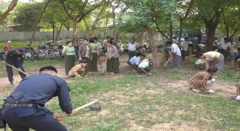 တံတားဦးမြို့နယ် နေ့ကလေးထိန်း(မူကြို)ကျောင်းဝန်းအတွင်း သန့်ရှင်း သာယာလှပရေးအတွက် စုပေါင်းသန့်ရှင်းရေးပြုလုပ်