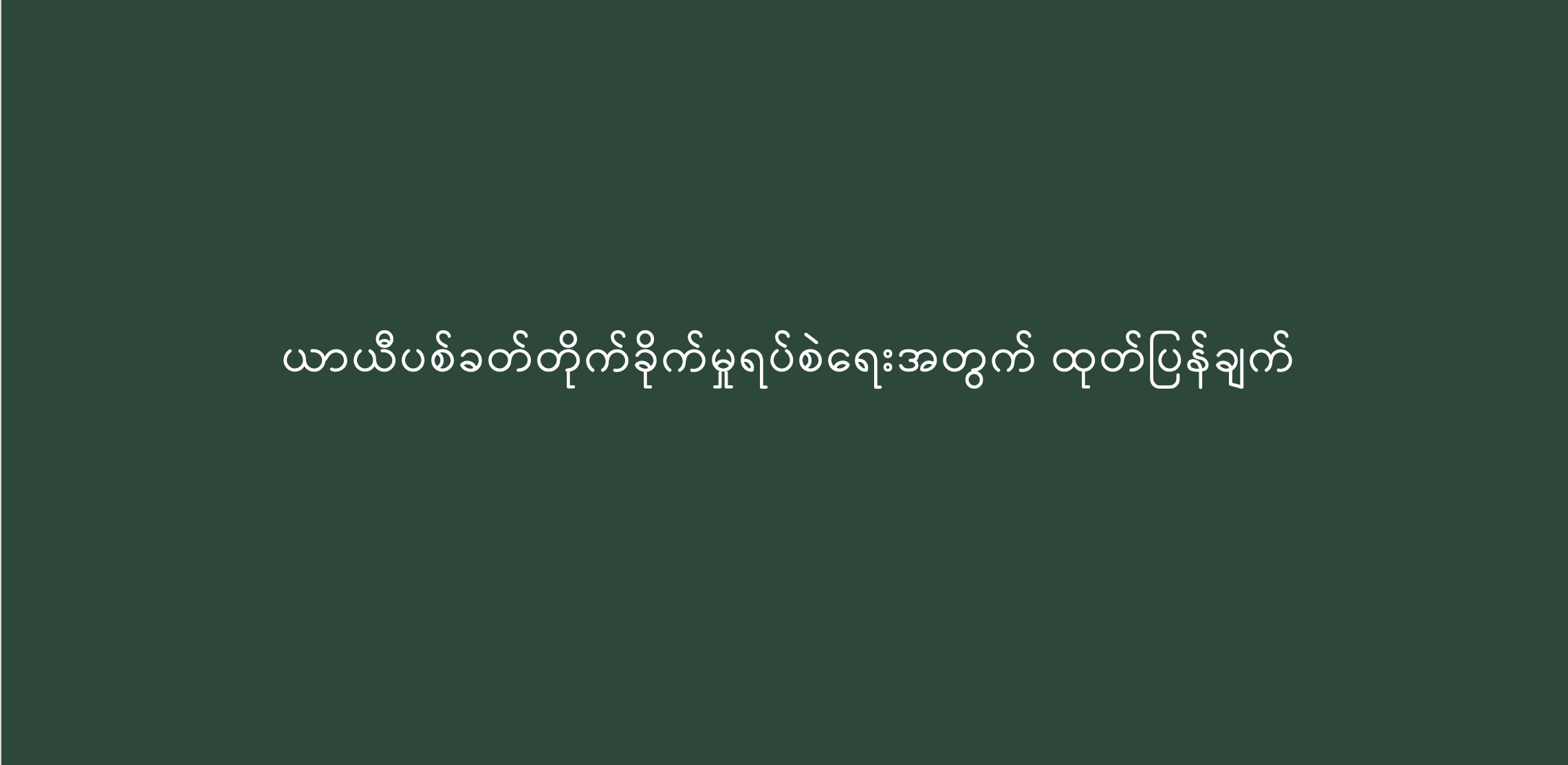 ယာယီပစ်ခတ်တိုက်ခိုက်မှုရပ်စဲရေးအတွက် ထုတ်ပြန်ချက်       