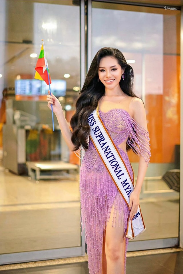 This photo captures Miss Cherry Moe, who will represent Myanmar at the Miss Supranational pageant in Poland.