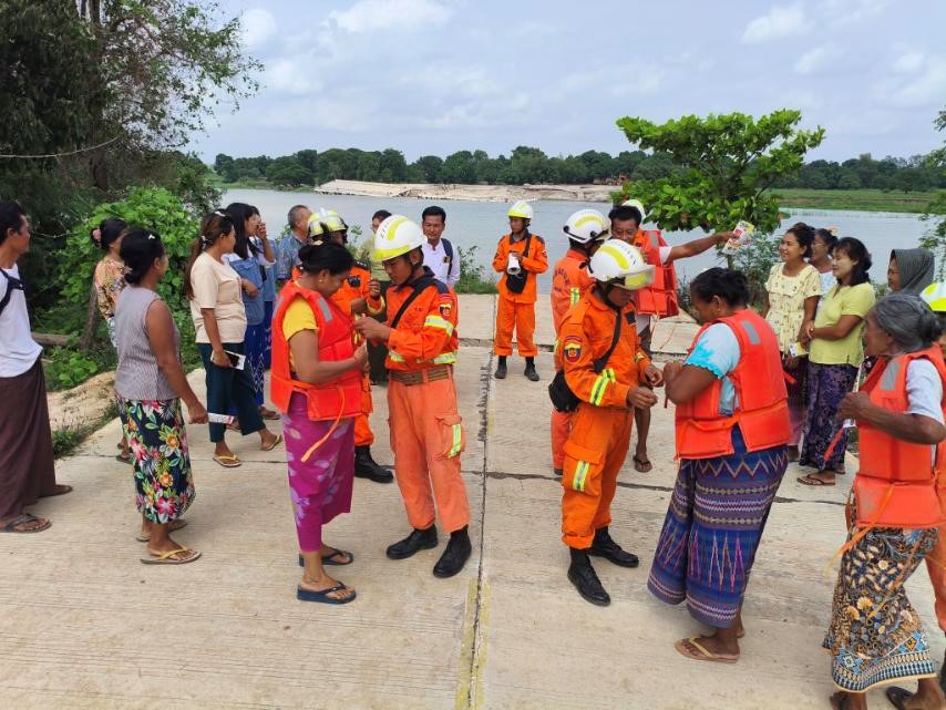 တံတားဦးမြို့နယ်တွင် ရေဘေးကယ်ဆယ်ရေးအတွက် ကြိုတင် ဇာတ်တိုက် လေ့ကျင့်
