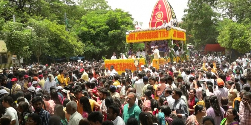 Indians celebrate Hindu chariot Rath Yatra festival