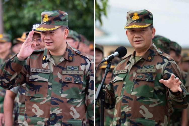 ကမ္ဘောဒီးယားဝန်ကြီးချုပ် စစ်ဝတ်စုံဖြင့် ထိုင်းနယ်စပ်သို့ သွားရောက် လည်ပတ်