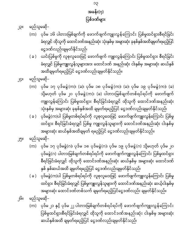 ပြည်ထောင်စုသမ္မတမြန်မာနိုင်ငံတော်၊ နိုင်ငံတော်စီမံအုပ်ချုပ်ရေးကောင်စီသည် ပါတီစုံဒီမိုကရေစီ အထွေထွေရွေးကောက်ပွဲများကို နှောင့်ယှက်ဟန့်တားဖျက်ဆီးခြင်းမှ ကာကွယ်ရေးဥပဒေ (နိုင်ငံတော်စီမံအုပ်ချုပ်ရေးကောင်စီဥပဒေအမှတ် ၄၈ /၂၀၂၅)ကို (၂၉-၇-၂၀၂၅)ရက်နေ့ ယနေ့ရက်စွဲဖြင့် ထုတ်ပြန်