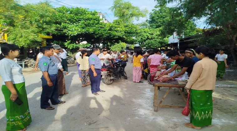 တံတားဦးမြို့နယ် အခြေခံစားသောက်ကုန်များအား သက်သာသော ဈေးနှုန်းဖြင့် ပြည်သူများ လက်ဝယ်အရောက် ရောင်းချ