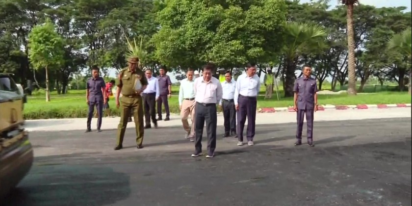 Road Upgrading : SAC Chairman inspects the renovation of damaged road