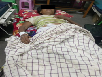 An innocent civilian injured in a heavy weapon attack by a so-called PDF terrorist group in Mahlaing Township of Mandalay Region.