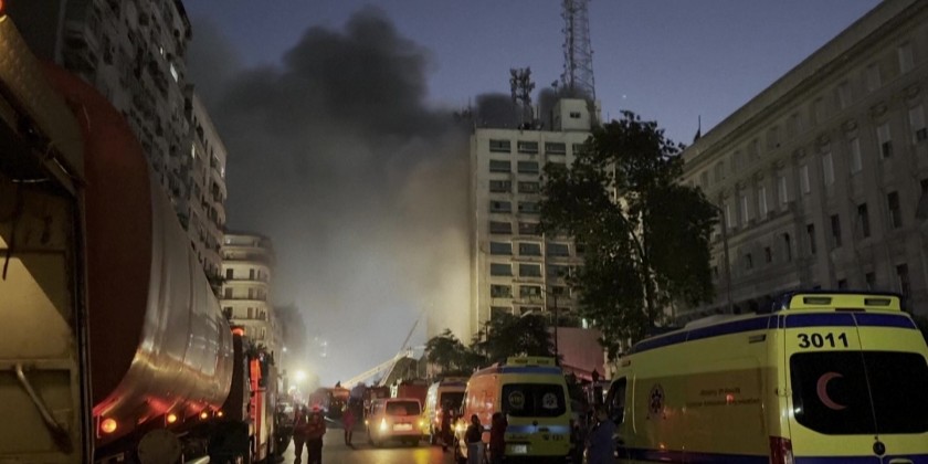 Fire erupts at major telecom hub in central Cairo