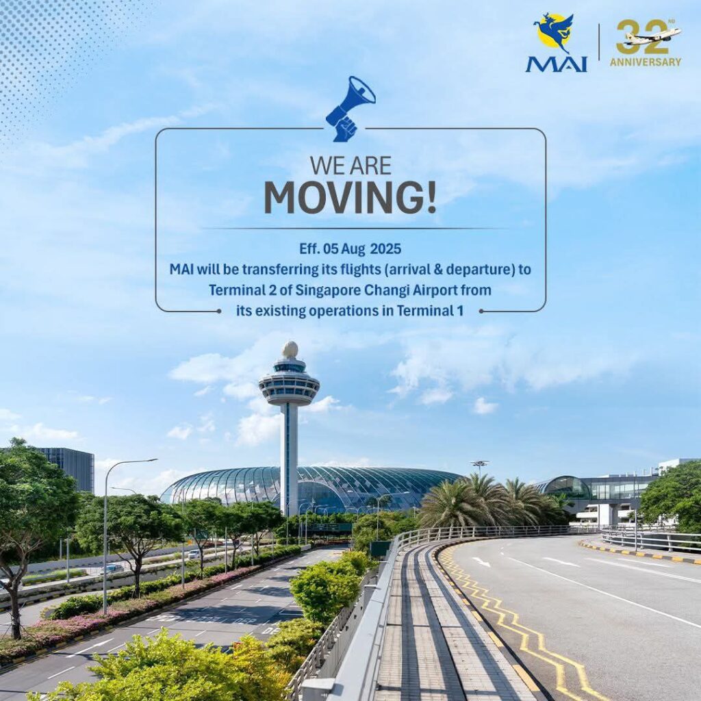 MAI to shift Singapore flights to Terminal 2