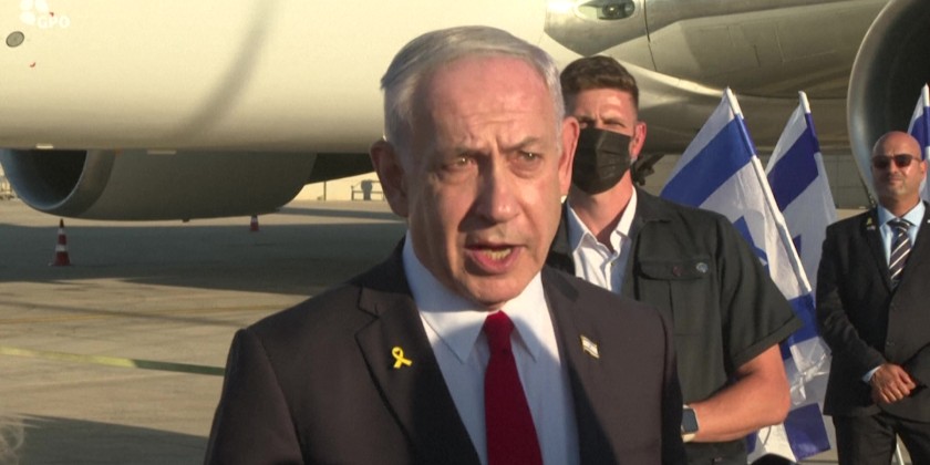 Netanyahu heads to Washington, says trip "great opportunity" to expand Mideast peace