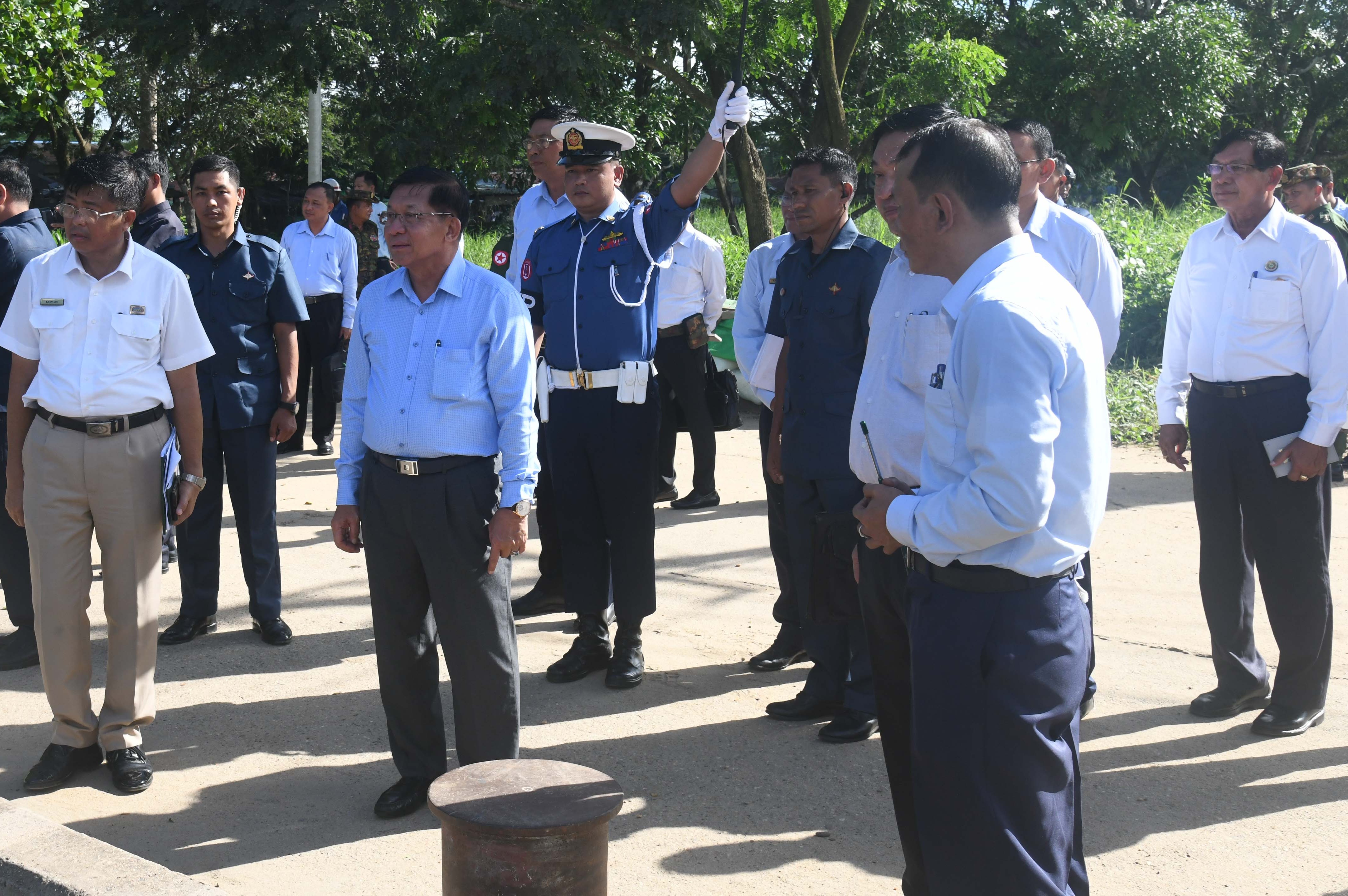 SAC Chairman PM Senior General Min Aung Hlaing inspects functional activities of Gyoungwaing Shipyard