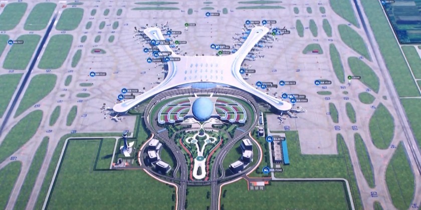 The world’s first smart unmanned aircraft boarding bridge docking system