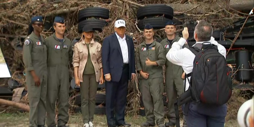 Donald Trump and Melania visit Texas, devastated by floods