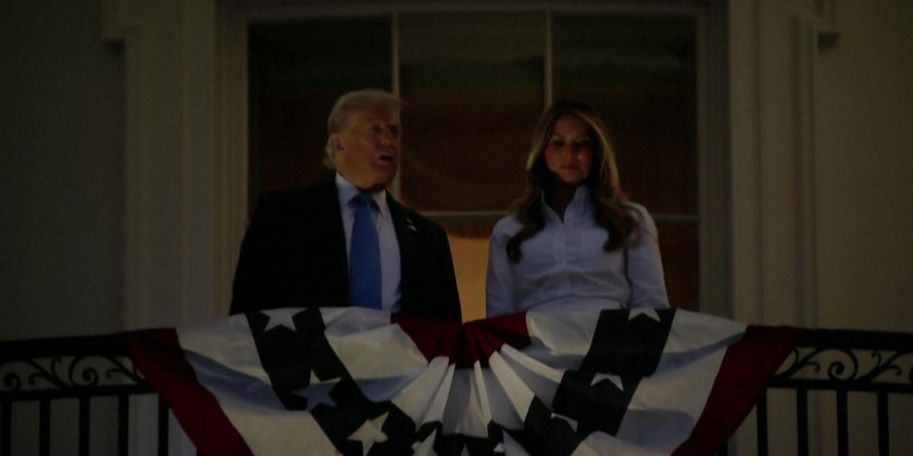 US President Trump watches Independence Day fireworks with Melania