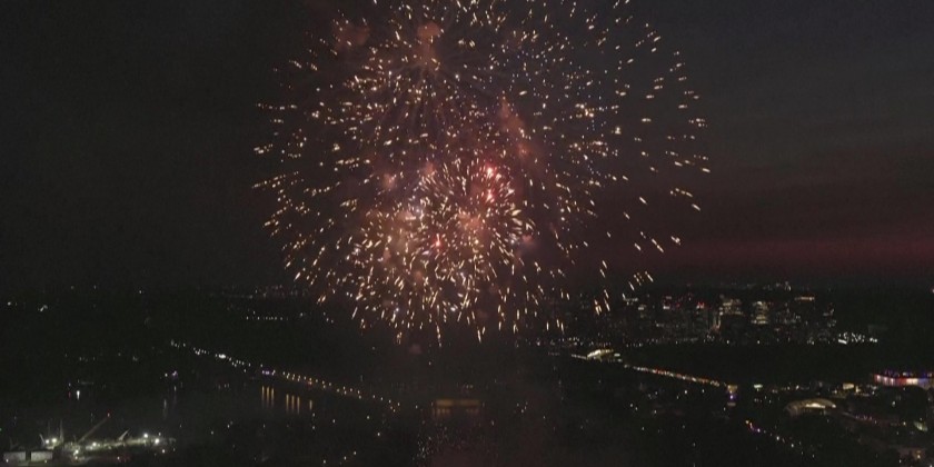 US President Trump watches Independence Day fireworks with Melania