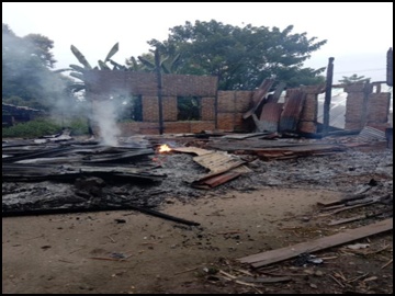     Destruction of the Village Administrator’s Office by a so-called  PDF terrorist group in Thegon Township of Bago Region.