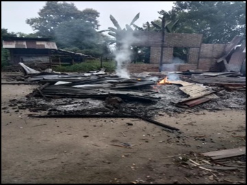     Destruction of the Village Administrator’s Office by a so-called  PDF terrorist group in Thegon Township of Bago Region.