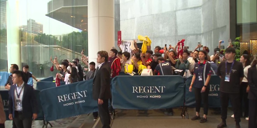 Portuguese football superstar Cristiano Ronaldo arrives in Hong Kong