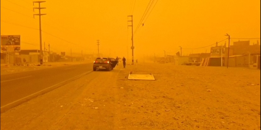 Sandstorm blankets Peru's Ica, turning skies orange