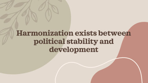 Harmonization exists between political stability and development