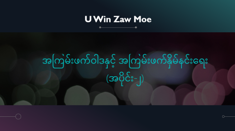 အကြမ်းဖက်ဝါဒနှင့် အကြမ်းဖက်နှိမ်နင်းရေး (အပိုင်း-၂)