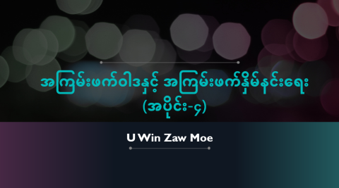 အကြမ်းဖက်ဝါဒနှင့် အကြမ်းဖက်နှိမ်နင်းရေး (အပိုင်း-၄)
