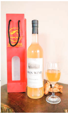 The photo showcases ginger wine produced in PyinOoLwin.