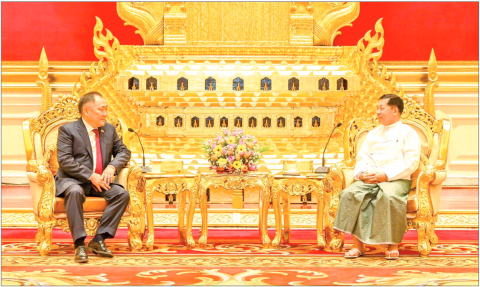 SAC Chair PM Senior General Min Aung Hlaing receives Russian State Duma Deputy Chairman