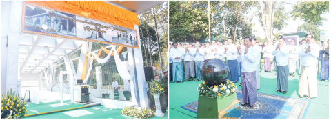 SAC Chairman Prime Minister Senior General Min Aung Hlaing inaugurated an underpass on U Wizara Road between the western archway of Shwedagon Pagoda and People’s Park