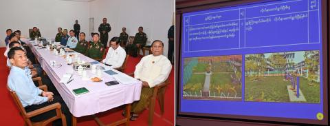 SAC Chairman Commander-in-Chief of Defence Services Senior General Min Aung Hlaing inspects Advanced Myanmar Thargaung War Veteran Housing (Laytaungkan) and Thilawa Multi-purpose Agriculture and Livestock Zone