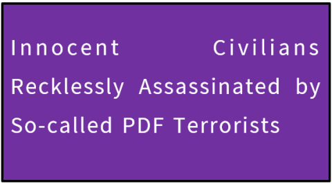 Innocent Civilians Recklessly Assassinated by So-called PDF Terrorists