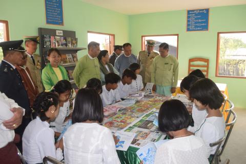 တံတားဦးမြို့နယ် အိမ်မြင့်စံကျေးရွာ “ ရွှေအိမ်စံ”  စာကြည့်တိုက်ဖွင့်ပွဲကျင်းပ
