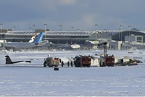 Delta Air Lines plane flips on landing at Toronto airport, injuring 17