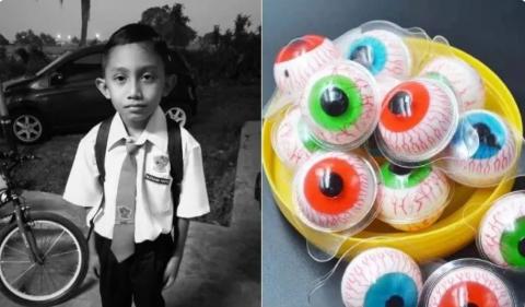 မလေးရှားနိုင်ငံ၊ ပီနန်၌ အသက် ၁၀ နှစ်အရွယ် ကလေးတစ်ဦး မျက်လုံးပုံစံ ဂျယ်လီခြောက်စားပြီး သေဆုံး
