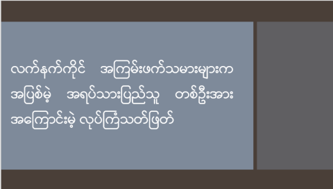 လက်နက်ကိုင်အကြမ်းဖက်သမားများက အပြစ်မဲ့ အရပ်သားပြည်သူ တစ်ဦးအား အကြောင်းမဲ့ လုပ်ကြံသတ်ဖြတ်