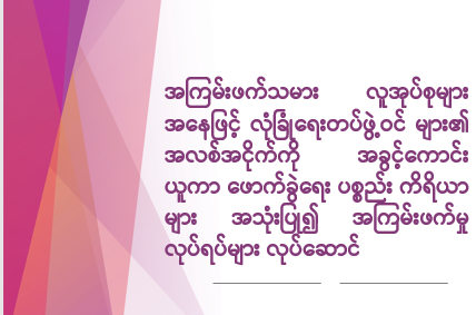 အကြမ်းဖက်သမား လူအုပ်စုများအနေဖြင့် လုံခြုံရေးတပ်ဖွဲ့ဝင်များ၏ အလစ်အငိုက်ကို အခွင့်ကောင်း ယူကာ ဖောက်ခွဲရေးပစ္စည်းကိရိယာများ အသုံးပြု၍ အကြမ်းဖက်မှုလုပ်ရပ်များ လုပ်ဆောင်