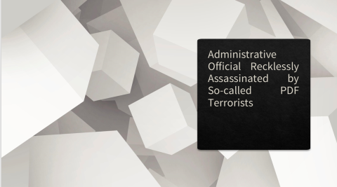 Administrative Official Recklessly Assassinated by So-called PDF Terrorists