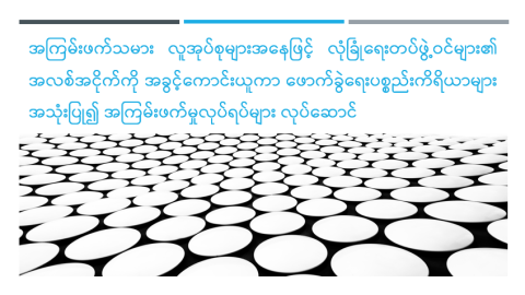 အကြမ်းဖက်သမား လူအုပ်စုများအနေဖြင့် လုံခြုံရေးတပ်ဖွဲ့ဝင်များ၏ အလစ်အငိုက်ကို အခွင့်ကောင်းယူကာ ဖောက်ခွဲရေးပစ္စည်းကိရိယာများ အသုံးပြု၍ အကြမ်းဖက်မှုလုပ်ရပ်များ လုပ်ဆောင်