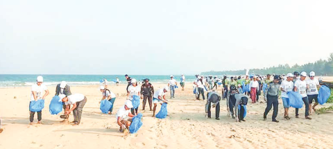 Cleanliness campaign held at Ngwehsaung Beach