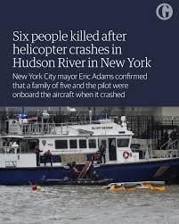Hudson မြစ်ထဲ ပျက်ကျသည့် ရဟတ်ယာဉ် လိုက်ပါလာသူ ၆ ဦးလုံး သေဆုံး