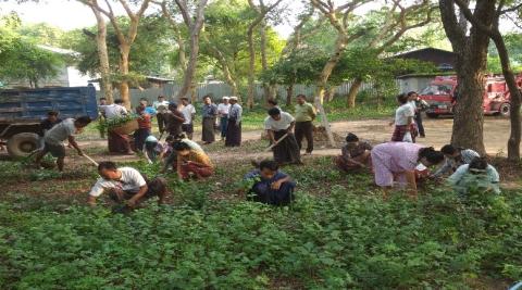 တံတားဦးမြို့နယ် နေ့ကလေးထိန်း(မူကြို)ကျောင်းဝန်းအတွင်း သန့်ရှင်း သာယာလှပရေးအတွက် စုပေါင်းသန့်ရှင်းရေးပြုလုပ်