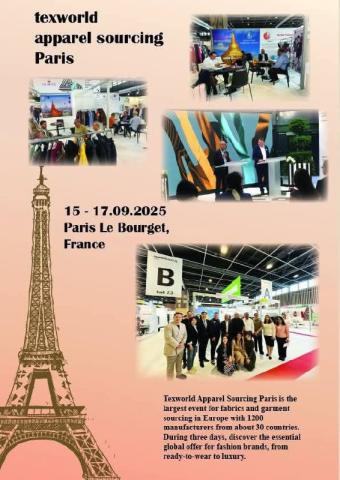 ပဲရစ်မြို့၌ ကျင်းပမည့် Apparel Sourcing Paris ပြပွဲတွင် မြန်မာ့အထည်အလိပ် ထုတ်ကုန်များ ပါဝင်ပြသနိုင်ရန်ဖိတ်ခေါ်